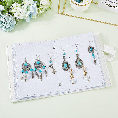 Portable PU Leather Earring Display Book EDIS-CL0001-02A-1
