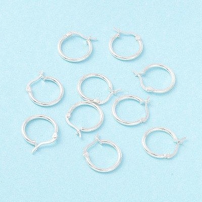 925 Sterling Silver Hoop Earrings STER-P047-13B-S-1