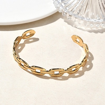 304 Stainless Steel Cuff Bangles BJEW-A160-01G-1
