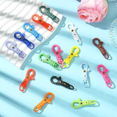 32Pcs 16 Colors POM Plastic Swivel Clasps FIND-SC0017-03-1