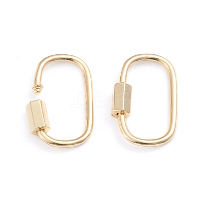 Brass Screw Carabiner Lock Charms X-ZIRC-I041-05G-1