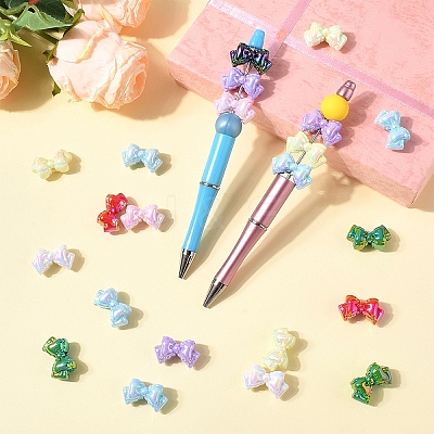 50Pcs UV Plating Opaque Acrylic Beads MACR-YW0004-11-1