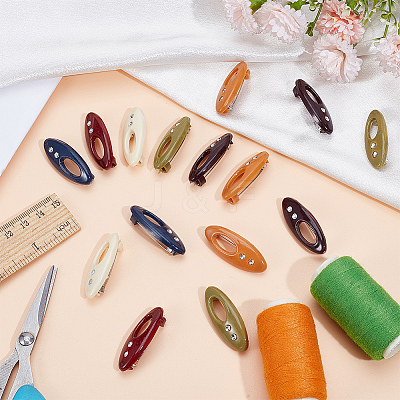 36Pcs Resin Safety Pin Brooches JEWB-OC0001-12-1