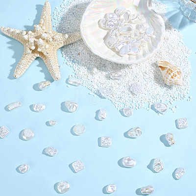 72Pcs 9 Styles ABS Plastic Imitation Pearl Beads KY-PA0001-16-1