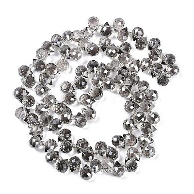 Electroplate Glass Beads Strands EGLA-D030-17W-1