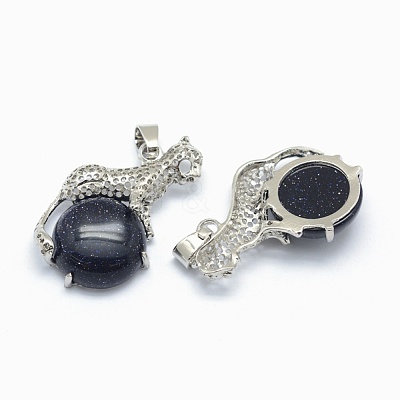Natural & Synthetic Mixed Stone Pendants KK-E757-C-P-1