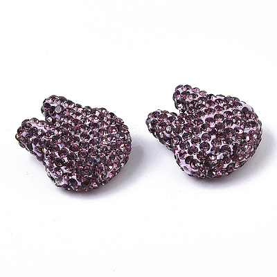 Handmade Polymer Clay Rhinestone Beads RB-T017-08D-1