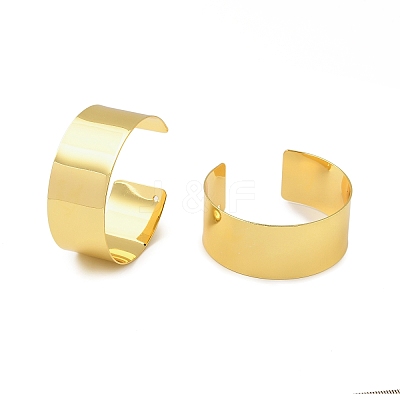 Brass Plain Wide Cuff Bangles BJEW-D039-03G-1