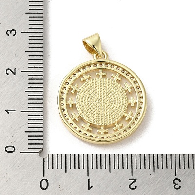 Brass Micro Pave Clear Cubic Zirconia Pendants KK-I708-04D-G-1