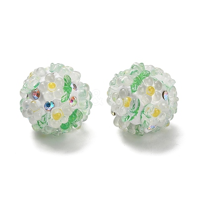 Polymer Clay Rhinestone Beads with Resin X-RESI-Z045-06-1