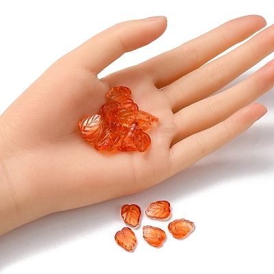 Autumn Theme Two-Tone Transparent Glass Charms GLAA-YW0001-53C-1