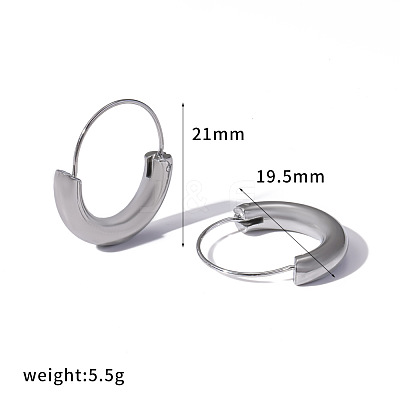 304 Stainless Steel Hoop Earrings for Women WG550E7-02-1
