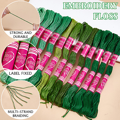 12 Skeins 6-Ply Polycotton(Polyester Cotton) Embroidery Floss DIY-CY0002-94A-1