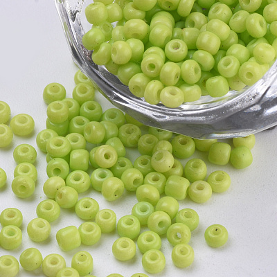 Baking Paint 8/0 Glass Seed Beads SEED-Q025-3mm-L19-1