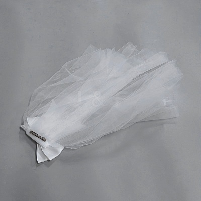 Bowknot Polyester Mesh Bridal Veils AJEW-WH20067-071-1
