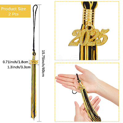 Polyester Graduation Tassel Pendant Decorations AJEW-WH20020-078A-1