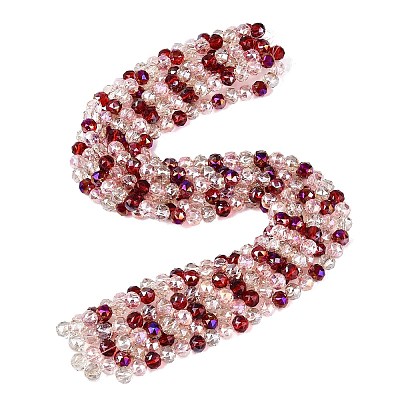 Electroplate Transparent Glass Beads Strands EGLA-Q135-8MM-C11-1