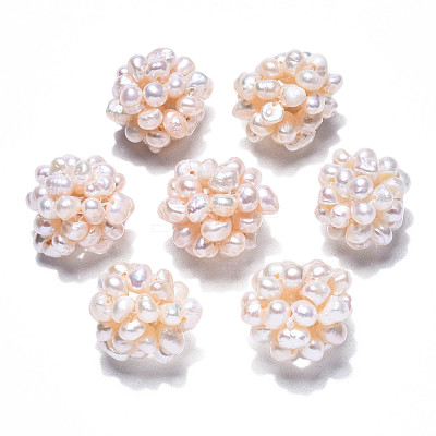 Round Natural Cultured Freshwater Pearl Beads PEAR-N020-04C-1