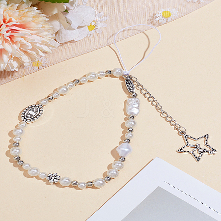 1Pc PVC Pearl Mobile Straps AJEW-LP0005-75-1