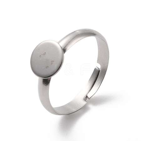 Non-Tarnish 304 Stainless Steel Pad Ring Settings X-STAS-K278-11B-P-1