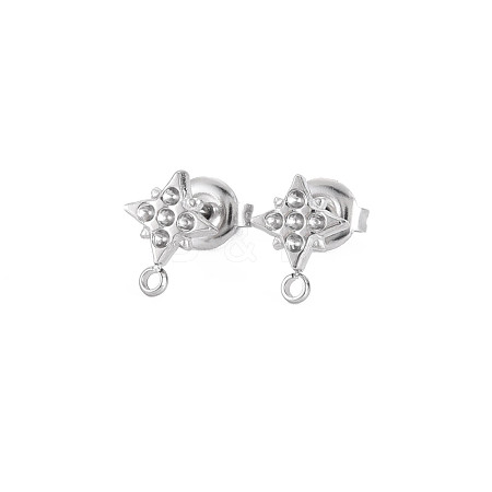 Non-Tarnish 304 Stainless Steel Stud Earring Setting Findings for Rhinestone STAS-N097-246P-1