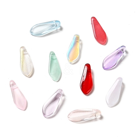 Spray Painted Transparent Glass Beads GLAA-J102-04-1