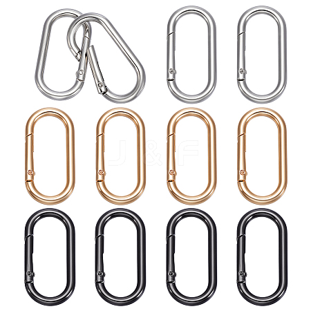 12Pcs 3 Colors Zinc Alloy Spring Gate Rings FIND-PH0059-73-1