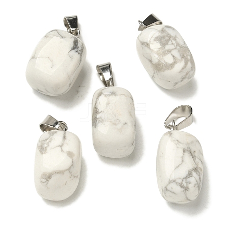 Natural Howlite Pendants G-Z067-03P-08-1