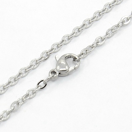 Unisex Casual Style 304 Stainless Steel Cable Chain Necklaces STAS-O037-45P-1