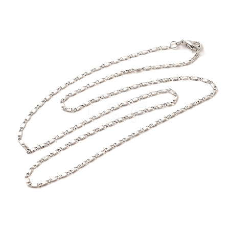 1.5mm Rack Plating Brass Oval Link Chain Necklaces for Women Men MAK-L044-25P-1