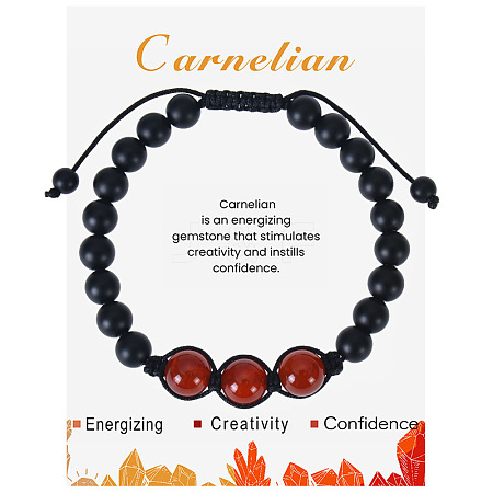 Natural Carnelian Beaded Bracelet with 8mm Matte Stone ZJ6492-5-1