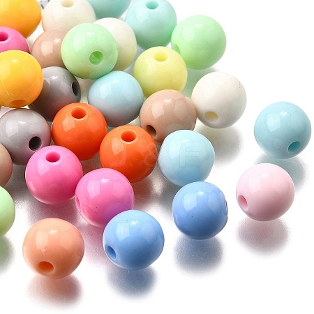 Opaque Acrylic Beads OACR-S071-01B-1