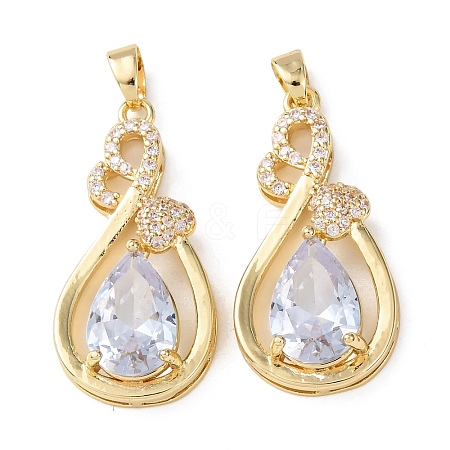 Brass Micro Pave Cubic Zirconia Pendants KK-Z141-01G-01A-1