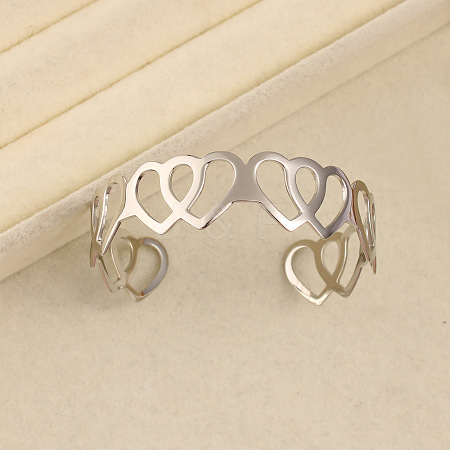 304 Stainless Steel Cuff Bangles BJEW-S172-01P-1