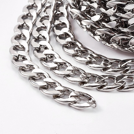 Tarnish Resistant 304 Stainless Steel Cuban Link Chains CHS-E013-17A-1