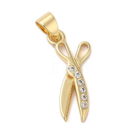 Rack Plating Brass & Cubic Zirconia Pendants KK-L216-066G-1