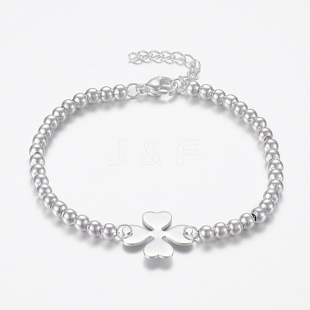 304 Stainless Steel Ball Chain Bracelets BJEW-I252-11S-1