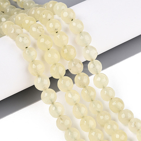 Dyed Natural White Jade Beads Strands G-T139-8mm-60-13-1