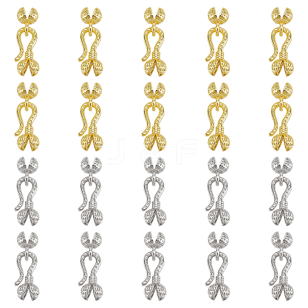 20Pcs 2 Colors Brass Hook and S-Hook Clasps KK-ME0002-92-1