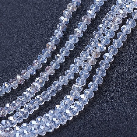 Electroplate Glass Beads Strands X-EGLA-A034-T4mm-B02-1