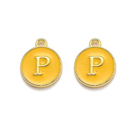 Golden Plated Alloy Enamel Charms LS-ENAM-Q437-13P-1