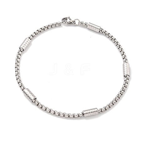 Tarnish Resistant 304 Stainless Steel Box Chain Bracelets for Women BJEW-R318-03A-P-1