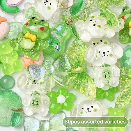 28Pcs 14 Styles Translucent Resin Cabochons CRES-YW0002-36C-1