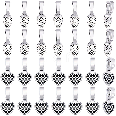 120Pcs 2 Styles Alloy Glue On Flat Pad Pendant Bails FIND-SP0005-10-1