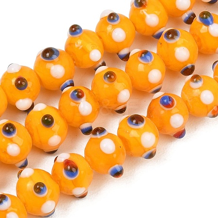 Handmade Bumpy Lampwork Beads Strands LA-CBA05D6-01-05-1