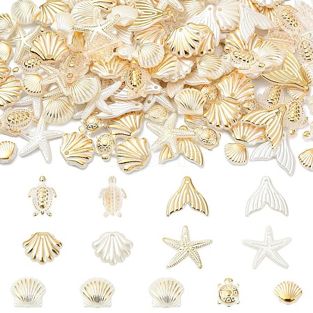 240Pcs 8 Styles ABS Plastic Imitation Pearl Beads OACR-YW0004-46-1