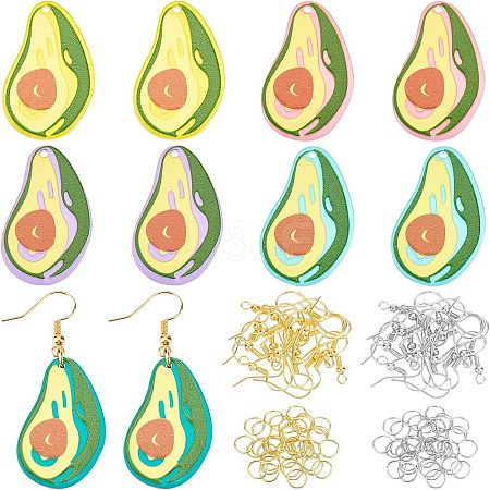 Olycraft 3D Printed Avocado Charm Dangle Earring Making Kit for Girl Women DIY-OC0007-68-1