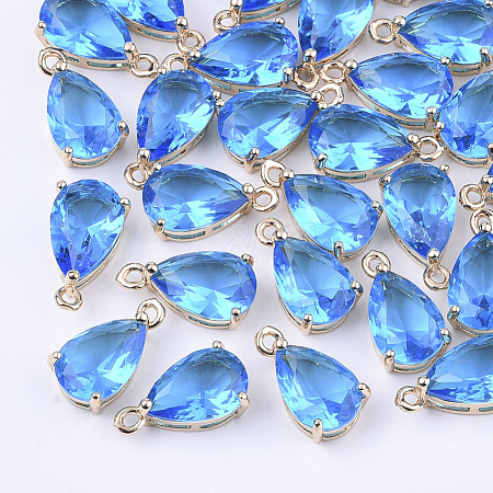Transparent Glass Charms GLAA-T007-11B-1