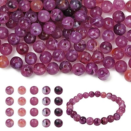 170Pcs Round Imitation Gemstone Acrylic Beads OACR-YW0002-16C-1