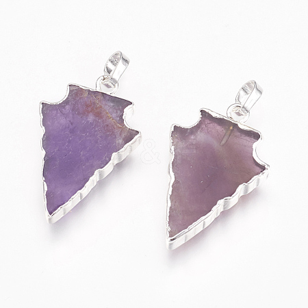 Natural Amethyst Pendants G-E493-P02-05S-1